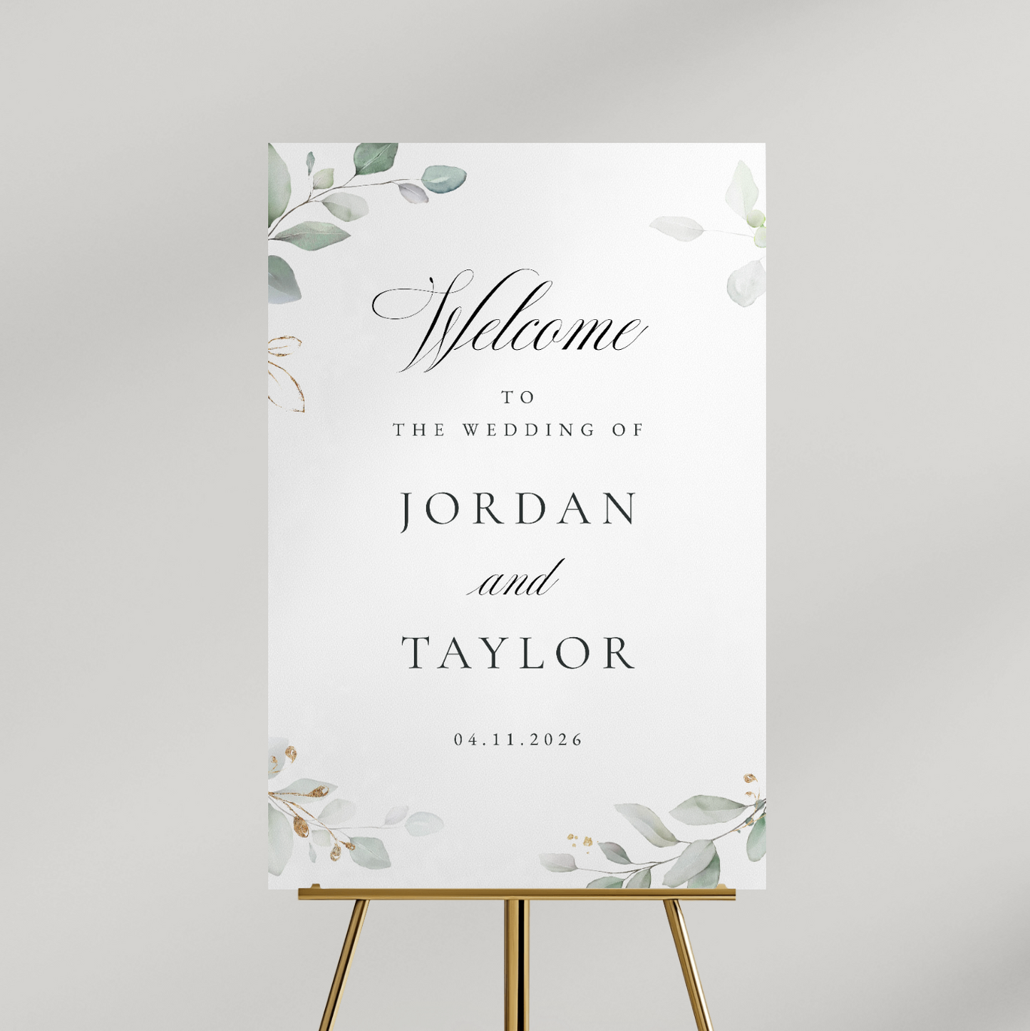 Personalized Eucalyptus Wedding Sign
