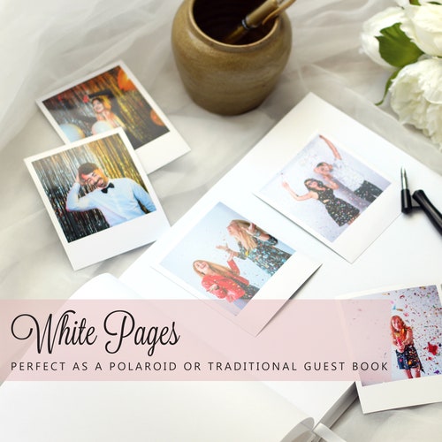 Custom Bachelorette Party Guest Book | White & Rose Gold