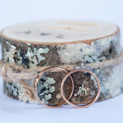 Rustic Wooden Ring Bearer Pillow | Personalized Ash Wood Wedding Ring Box