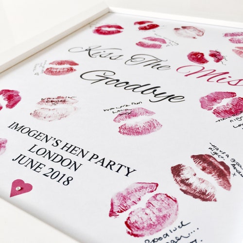 "Kiss the Miss Goodbye" Hen Party Keepsake Print