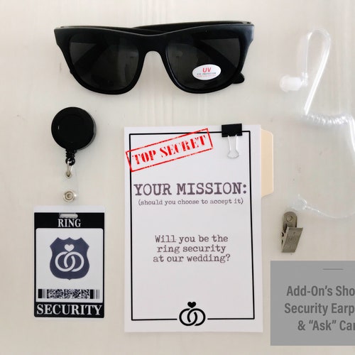 Ring Security ID Badge Set with Sunglasses - Wedding Ring Bearer Gift