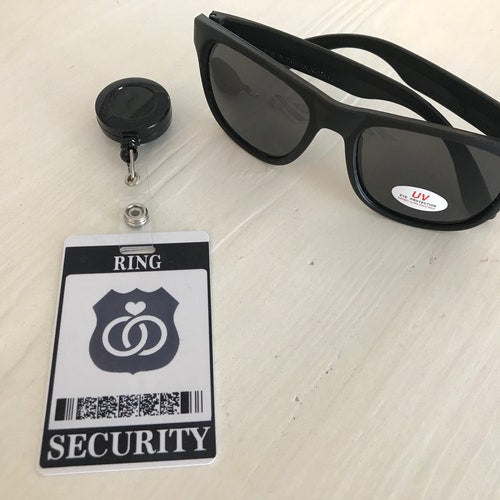 Ring Security ID Badge Set with Sunglasses - Wedding Ring Bearer Gift