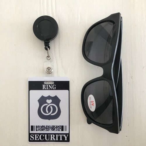 Ring Security ID Badge Set with Sunglasses - Wedding Ring Bearer Gift