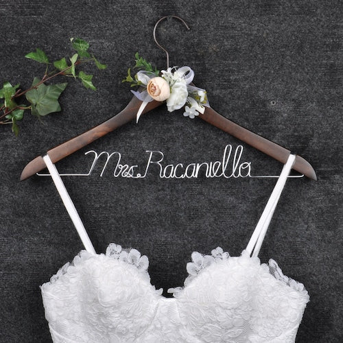 Personalized Bridesmaid & Bride Wedding Hanger – Custom Name Bridal Shower or Bachelorette Gift