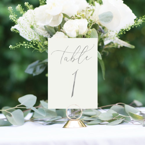 Gold Wedding Table Numbers – Elegant Gold Foil Table Numbers on Ivory or White Cardstock