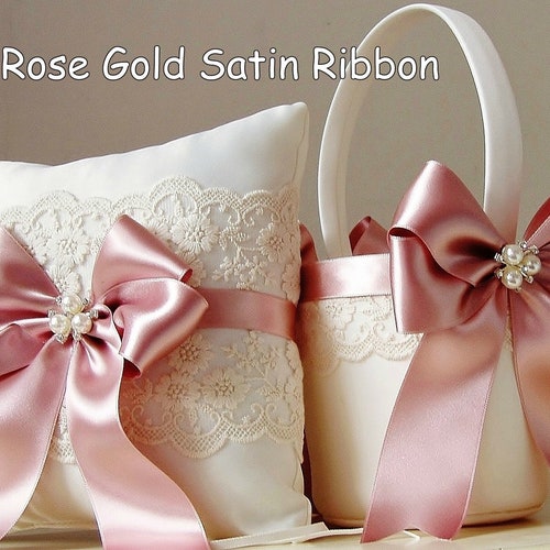 Ivory Flower Girl Basket & Ring Bearer Pillow Set | Lace & Pearl Accent