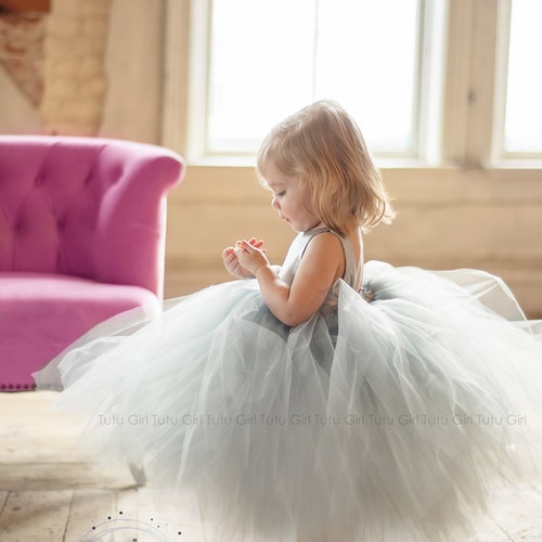 Ivory Tulle Flower Girl Dress with Puffy Skirt