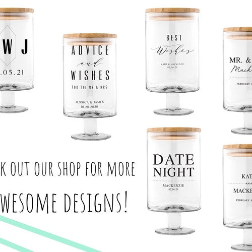 Personalized Wedding Wish Jar with Advice Cards
