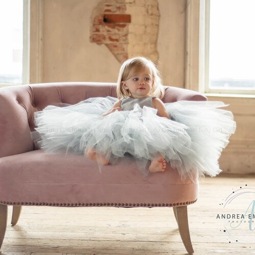 Ivory Tulle Flower Girl Dress with Puffy Skirt