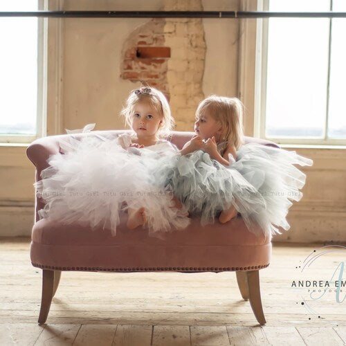 Ivory Tulle Flower Girl Dress with Puffy Skirt