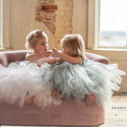 Ivory Tulle Flower Girl Dress with Puffy Skirt