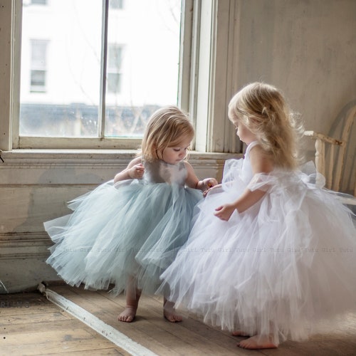 Ivory Tulle Flower Girl Dress with Puffy Skirt