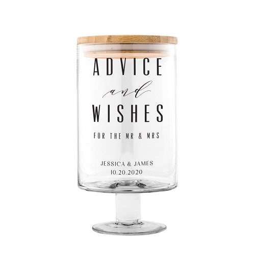 Personalized Wedding Wish Jar with Advice Cards