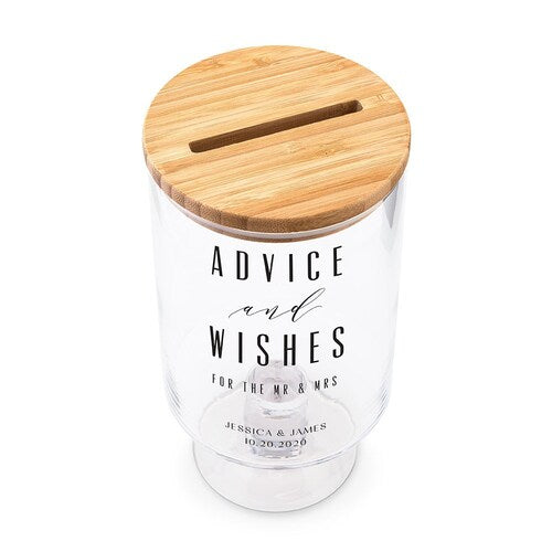 Personalized Wedding Wish Jar with Advice Cards