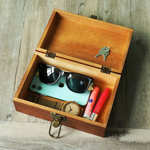 Personalized Wooden Gift Box with Lock and Key