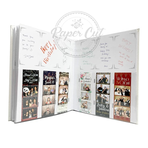 White Slip-In Wedding Photo Booth Album with Storage Box