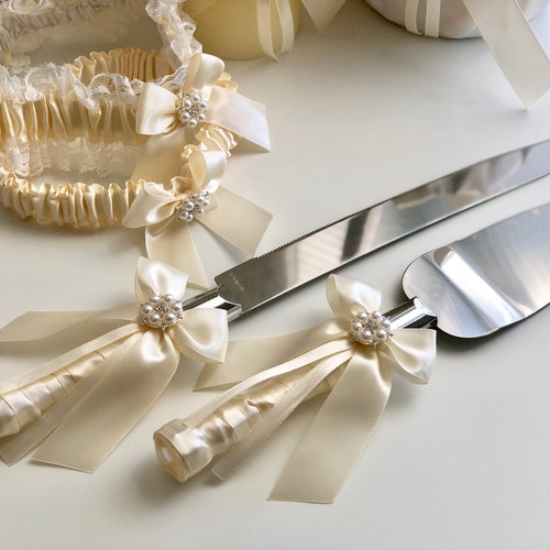 Flower Girl Basket and Ring Bearer Pillow Set – Ivory Wedding Accessories with Lace and Satin