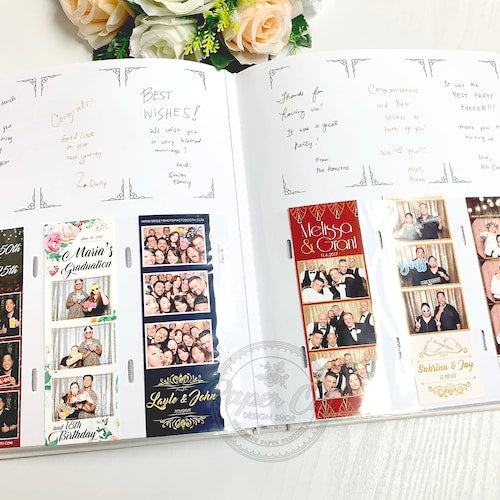 White Slip-In Wedding Photo Booth Album with Storage Box