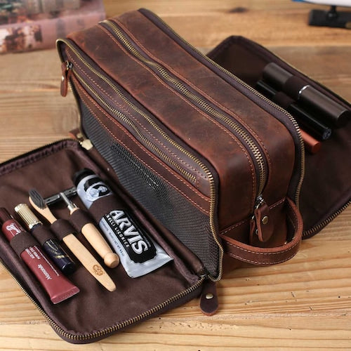 Waterproof Leather Dopp Kit