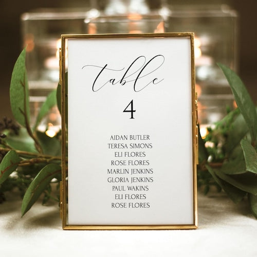 Minimalist Wedding Seating Chart Cards – Editable Template