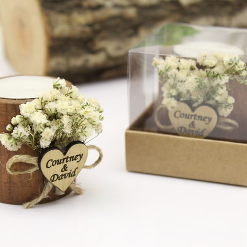 Rustic Bulk Candle Favors for Weddings and Showers