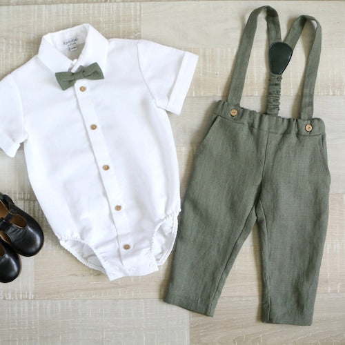 Baby Boy Olive Green Suit Set