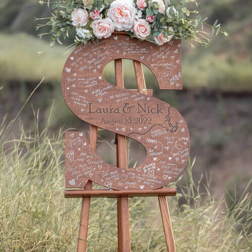 Custom Wooden Letter Guest Book Alternative