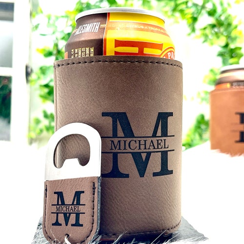 Personalized Can Cooler with Bottle Opener – Groomsmen Gift