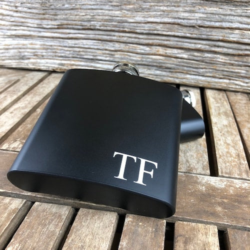 Engraved Leather Hip Flask