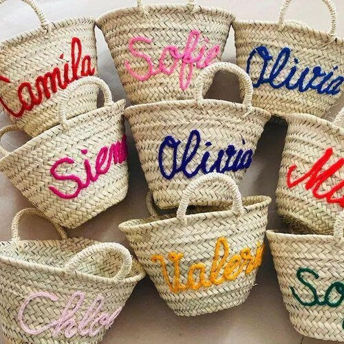 Personalized Monogrammed Basket – Handmade Custom Bridal Bag