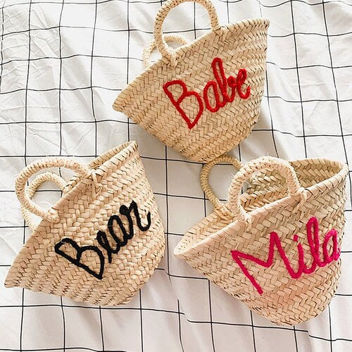 Personalized Monogrammed Basket – Handmade Custom Bridal Bag