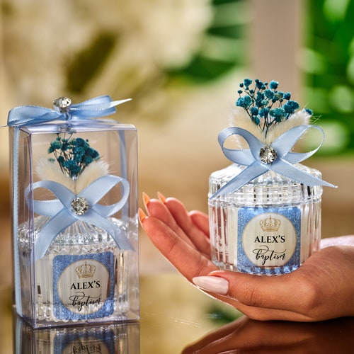 Personalized Wedding Candle Favors – Luxury Glass Candles for Guests