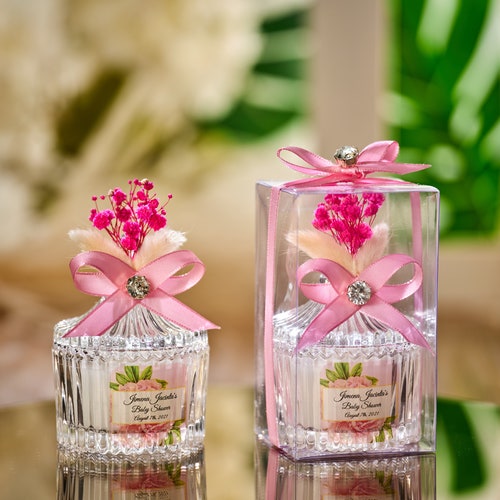 Personalized Wedding Candle Favors – Luxury Glass Candles for Guests