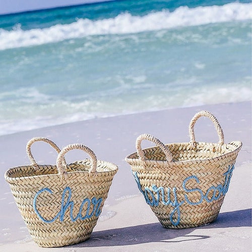 Personalized Monogrammed Basket – Handmade Custom Bridal Bag