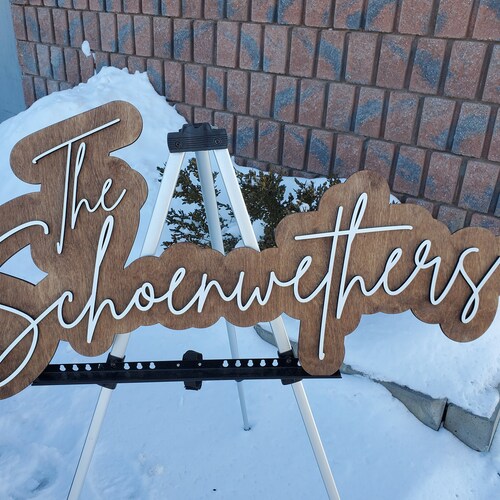 Layered Wooden Backdrop Name Sign