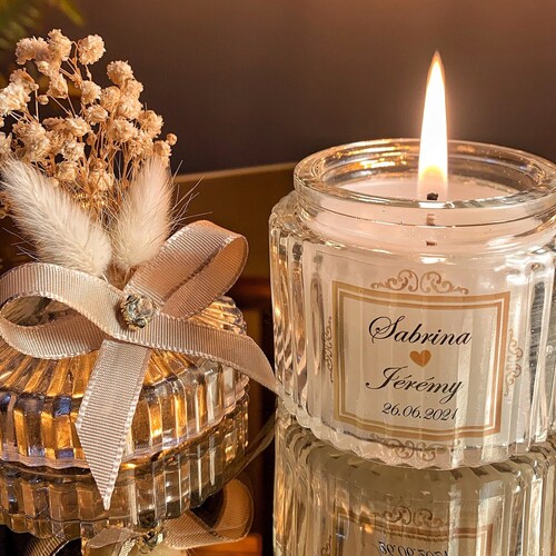 Personalized Wedding Candle Favors – Luxury Glass Candles for Guests