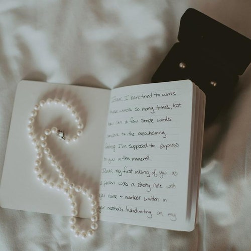 Personalized Wedding Vow Books – His & Her Vow Book Set, Gold Foil Custom Vow Renewals