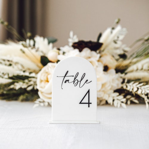 Modern Arch Wedding Table Numbers