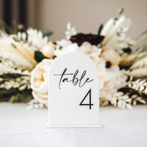 Modern Arch Wedding Table Numbers