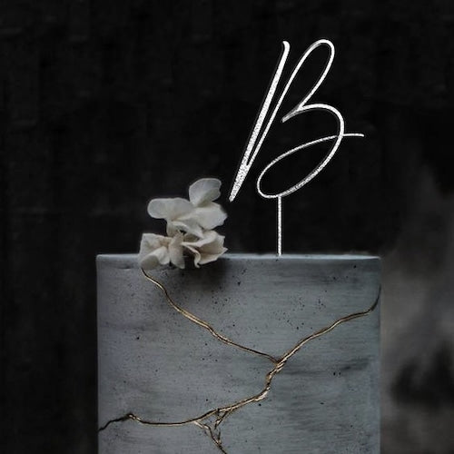 Personalized Rustic Script Wedding Cake Topper – Mr & Mrs Design