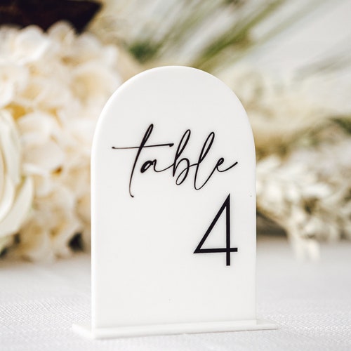 Modern Arch Wedding Table Numbers