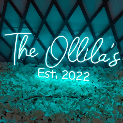 Custom Neon Wedding Sign – Personalized LED Decor for Weddings & Events