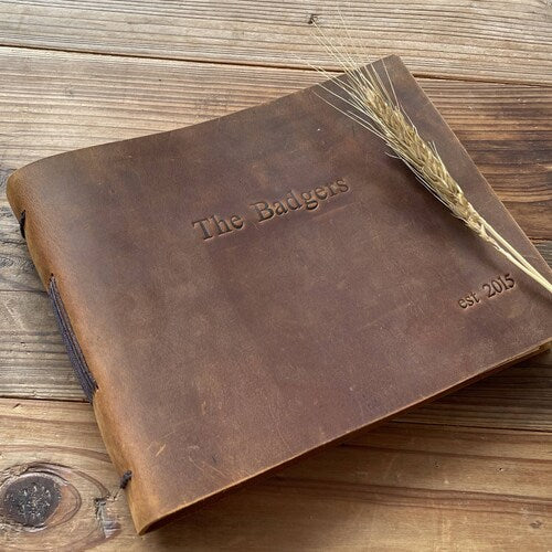 Handmade Leather Wedding Guest Book & Photo Album