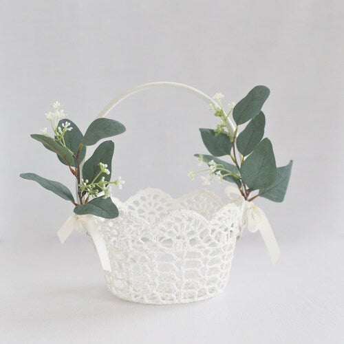 Eucalyptus Lace Flower Girl Basket