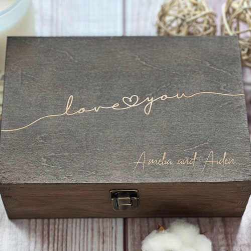 Personalized Wooden Keepsake Box – Laser Engraved Memory Box