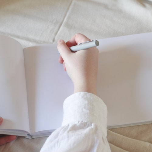 Personalized Linen Wedding Guest Book