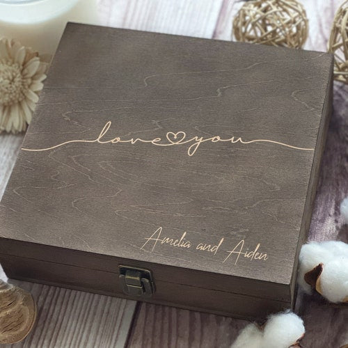 Personalized Wooden Keepsake Box – Laser Engraved Memory Box