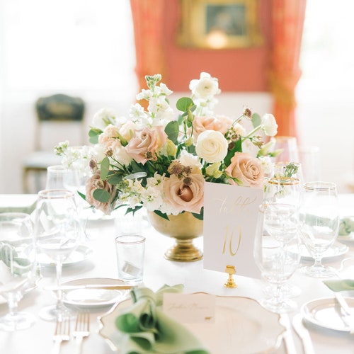 Gold Wedding Table Numbers – Elegant Gold Foil Table Numbers on Ivory or White Cardstock