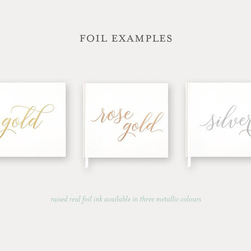 Custom Venue Illustration Foil Wedding Guest Book