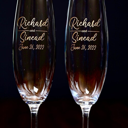 Personalized Lenox Crystal Wedding Toasting Flutes – Set of 2
